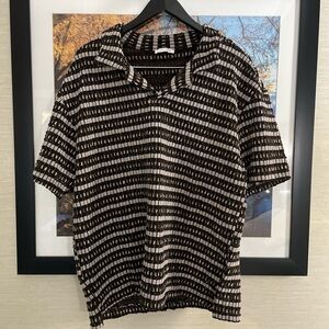 Zara Black and White Patterned Men's Shirt